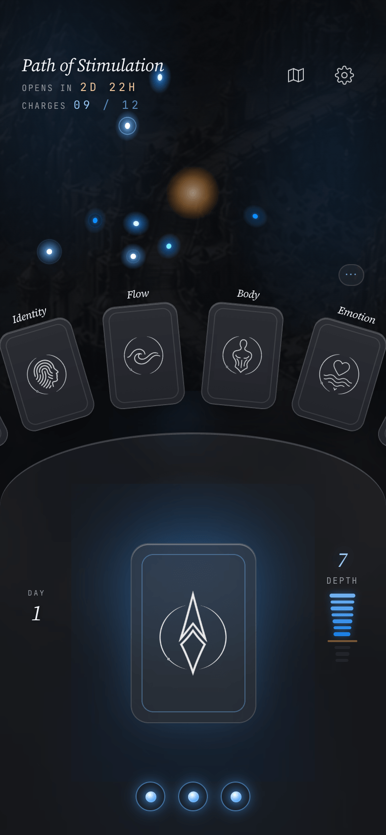 The home screen: today’s cards, your path and where you’re up to